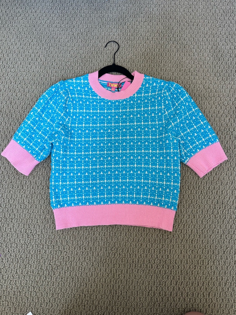 THML Turquoise and Pink Patterned Sweater - Picture 2 of 3